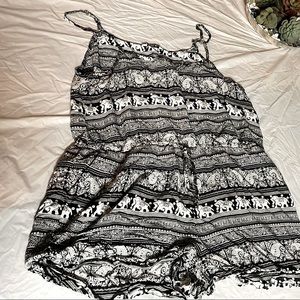 Elephant and bandanna print romper